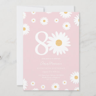 Blush Daisy Einladung zum 80. Geburtstag
