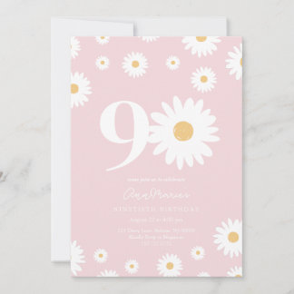 Blush Daisy Einladung zum 90. Geburtstag