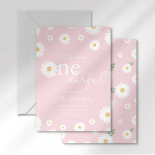 Blush Daisy Little Miss Onederful Einladung