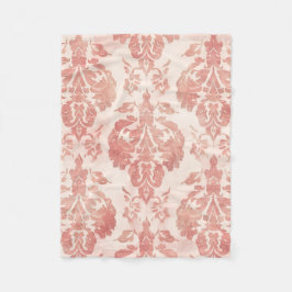 Blush Damask Watercolor Floral Vintage Pattern Fleecedecke