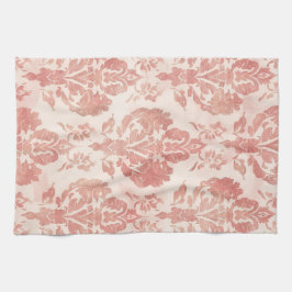 Blush Damask Watercolor Floral Vintage Pattern Geschirrtuch