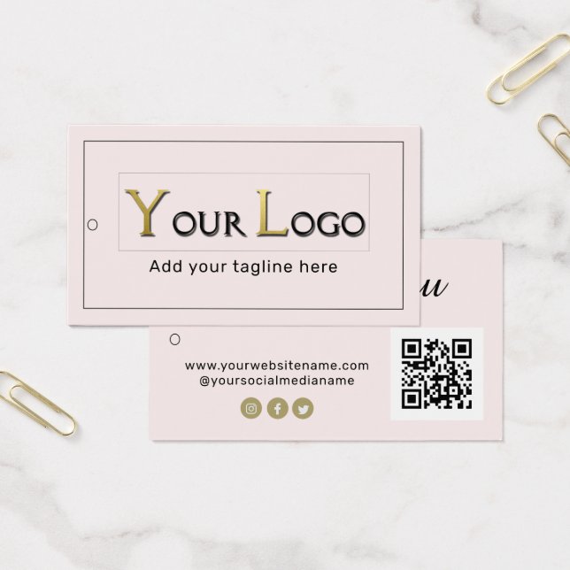 Blush Dankeschön Logo QR Code Closing Hängemarke (Büro)