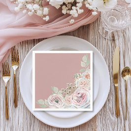 Blush Delicate Aquarellfarben Blume palepink Gebur Serviette