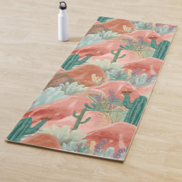 Blush Desert Bloom Watercolor Serenity Yogamatte