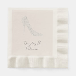 Blush Diamond High Heel Wedding Serviette