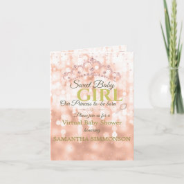 Blush Diamond Rose Gold Script Kinderdusche geklap Einladung
