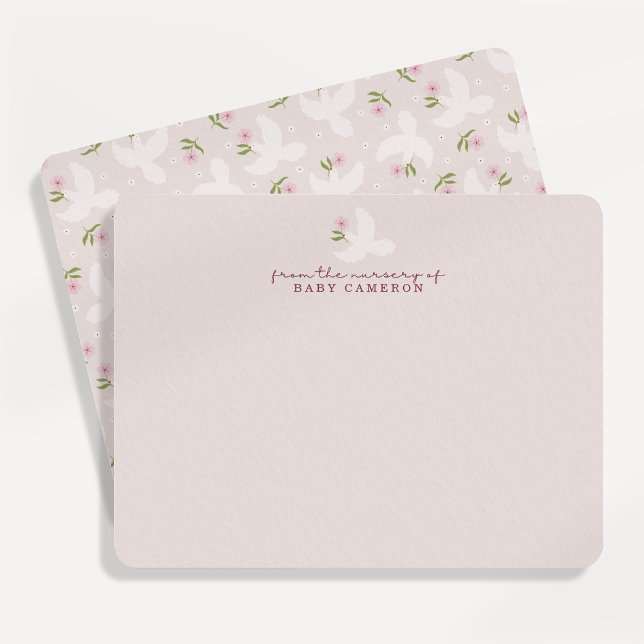 Blush Dove Nursery Note Card Einladung (Von Creator hochgeladen)