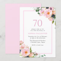 Blush Dreams Floral Womans 70. Geburtstagsparty