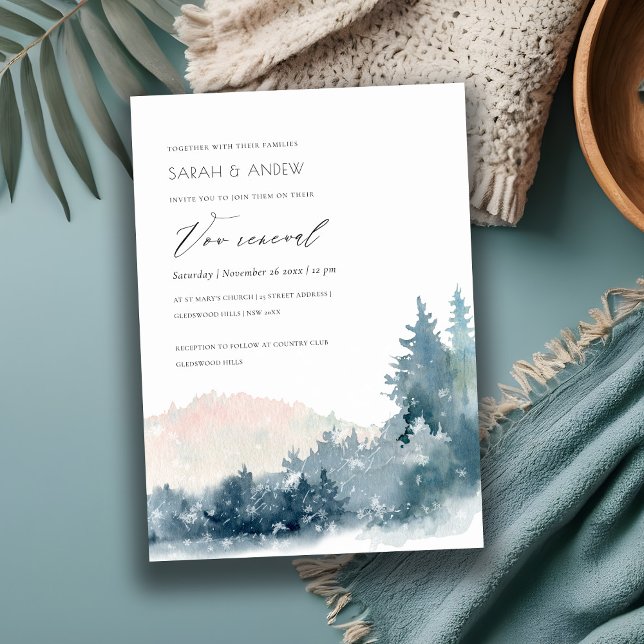 BLUSH DUSKY BLUE BERGE ENTHÄLT VOW RENEWAL INVITE DANKESKARTE (Von Creator hochgeladen)