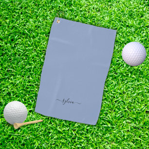 Blush Dusty Blue Modern Girly Monogram Name Golfhandtuch