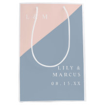 Blush Dusty Blue Mongoram Minimalistische Hochzeit