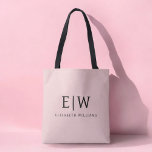 Blush Dusty Pink Girly Script Monogram Modern<br><div class="desc">Blush Dusty Pink Elegant Fügen Sie Ihren eigenen Namen Monogram Book Bag. Diese Büchertasche kann auf Ihren Vor- und Vornamen angepasst werden und als Geschenk für Weihnachten,  Geburtstag,  Brautparty oder Hochzeit.</div>