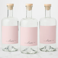 Blush Dusty Pink Modern Script Girl Monogram Name