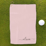 Blush Dusty Pink Modern Script Girl Monogram Name Golfhandtuch<br><div class="desc">Blush Dusty Pink Monogram Name Golf Handtuch. Das macht den perfekten 16 Geburtstag,  Hochzeit,  Brautparty,  Jubiläum,  Babydusche oder Junggeselinnen-Abschied Geschenk für jemanden,  der Lieben glamourösen Luxus und schicke Stile.</div>