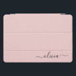 Blush Dusty Pink Modern Script Girl Monogram Name iPad Pro Cover<br><div class="desc">Blush Dusty Pink einfache Script Monogram Name Laptop Case. Das macht den perfekten 16 Geburtstag,  Hochzeit,  Brautparty,  Jubiläum,  Babydusche oder Junggeselinnen-Abschied Geschenk für jemanden,  der Lieben glamourösen Luxus und schicke Stile.</div>