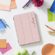 Blush Dusty Pink Modern Script Girl Monogram Name iPad Pro Cover (Schreibtisch)