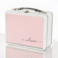 Blush Dusty Pink Modern Script Girl Monogram Name