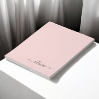 Blush Dusty Pink Modern Script Girl Monogram Name