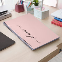 Blush Dusty Pink Modern Script Girl Monogram Name