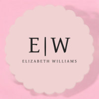 Blush Dusty Pink Modern Script Girl Monogram Name