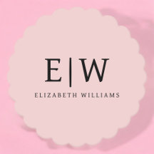 Blush Dusty Pink Modern Script Girl Monogram Name