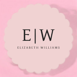 Blush Dusty Pink Modern Script Girl Monogram Name Untersetzer