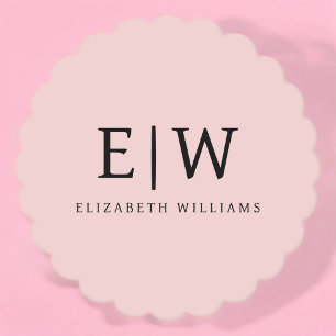 Blush Dusty Pink Modern Script Girl Monogram Name Untersetzer