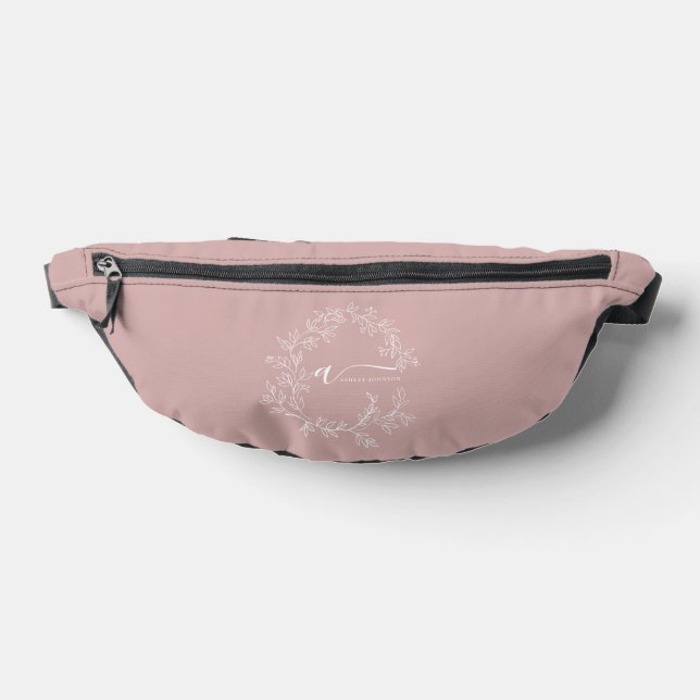 Blush Dusty Pink Monogram Name Girl's Script Bauchtasche (Ablage )