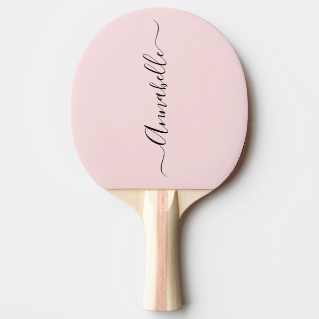 Blush Dusty Pink Personalisierter Name Tischtennis Schläger (Vorderseite)