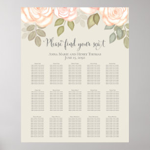 Blush Dusty Rose Blumenstühle Poster
