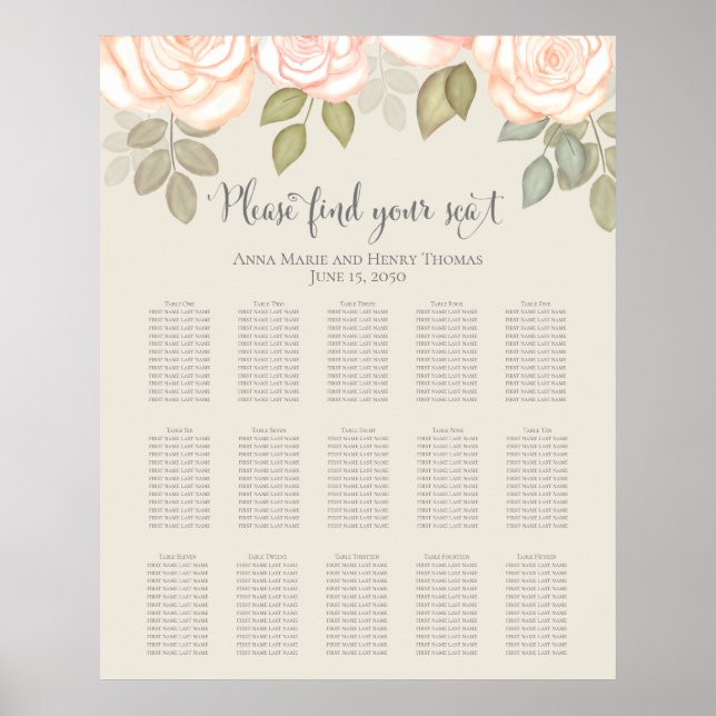 Blush Dusty Rose Blumenstühle Poster (Vorne)