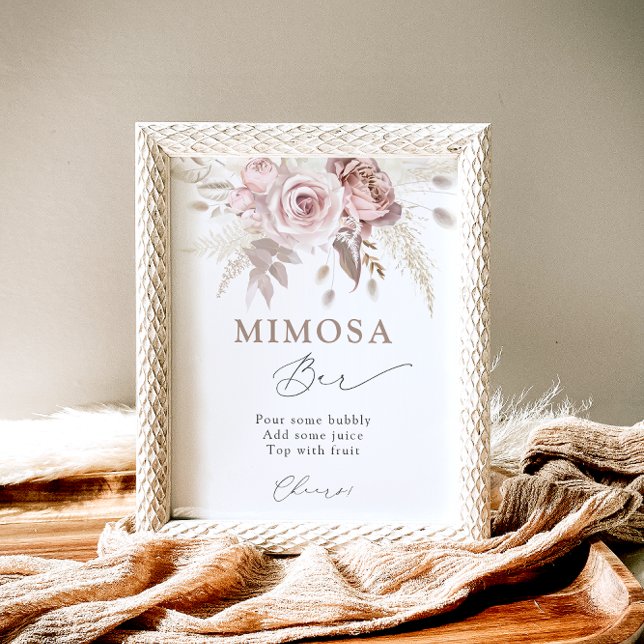 Blush Dusty Rose Mimosa Bar Poster (Von Creator hochgeladen)
