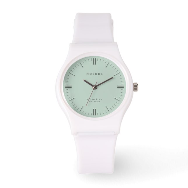 Blush Élan Minimalist Uhr - Mist Grün (Vorderseite)