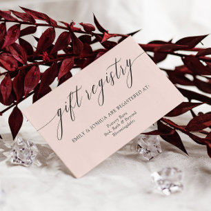 Blush Elegant Minimalistisch Calligraphy Gift Regi Begleitkarte
