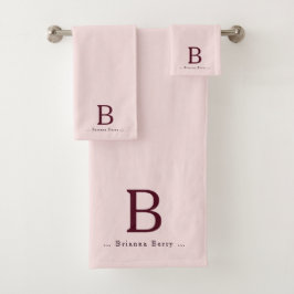 Blush Elegante Monogram Badhandtuch Set