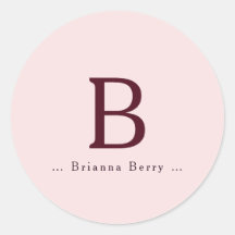 Blush Elegante Monogram Name