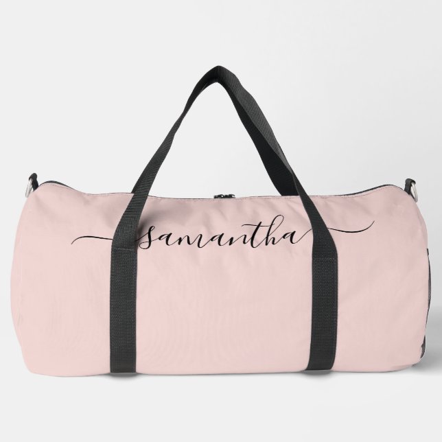 Blush Eleganter Swash Signature Name Duffle Bag (Vorderseite)