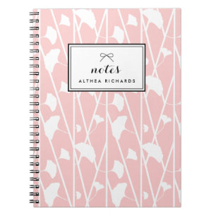 Blush Elegantes Blumenmuster Personalisiert Notizblock