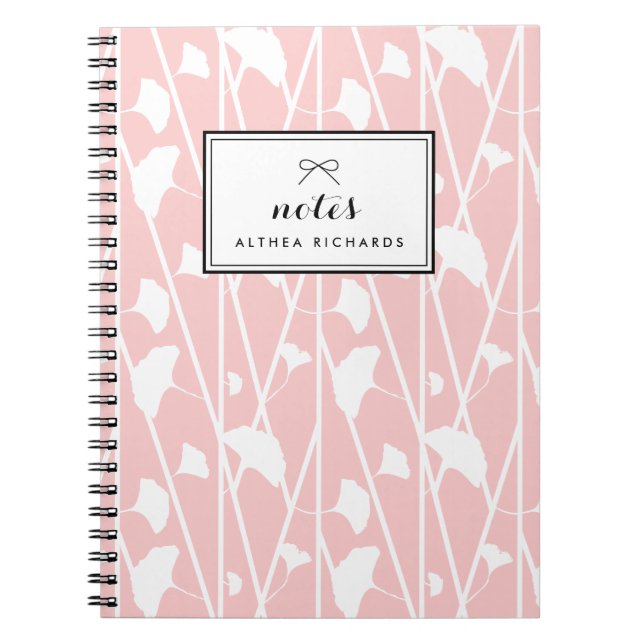 Blush Elegantes Blumenmuster Personalisiert Notizblock (Vorderseite)