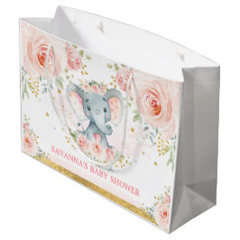 Blush Elephant Bloral Baby Dusche Große Geschenktüte