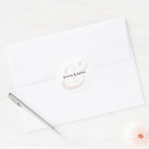 Blush-Et-Zeichen-Hochzeit   Monogramm-Umschlag Runder Aufkleber