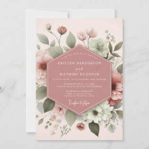 Blush Ethereal Bloom Hochzeit Einladung