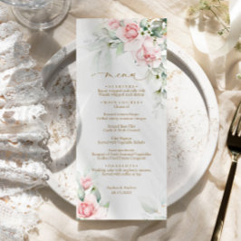 Blush & Eukalyptus Floral Wedding Menükarte