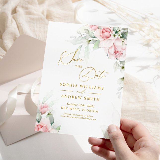Blush & Eukalyptus Save the Date Einladung (Von Creator hochgeladen)