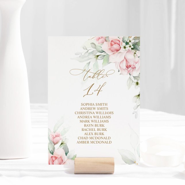 Blush & Eukalyptus Tischnummer 14 Sitzplakette (Von Creator hochgeladen)