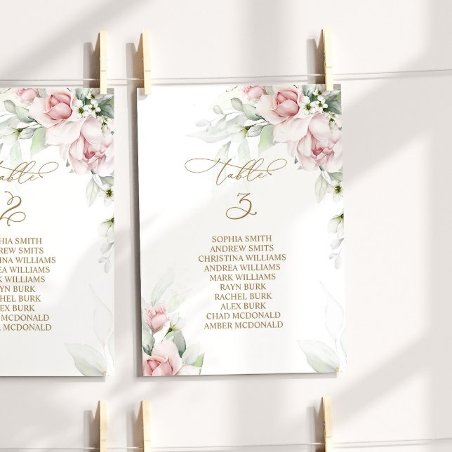 Blush & Eukalyptus Tischnummer 3 Sitzplakette (Von Creator hochgeladen)