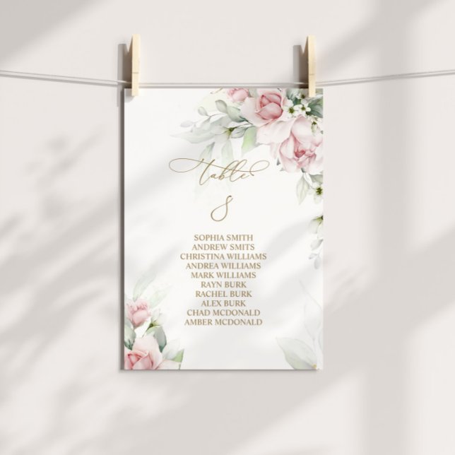 Blush & Eukalyptus Tischnummer 8 Sitzplakette (Von Creator hochgeladen)