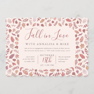 Blush-Fall der Liebe-Engagement-Partei Einladung