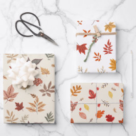 Blush Fall Leaves Pattern  Geschenkpapier Set