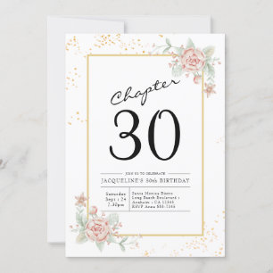 Blush Floral 30. Geburtstag Einladung